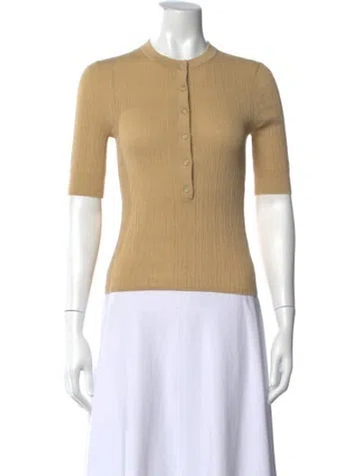 Pre-owned A.l.c Crew Neck Short Sleeve Polo In Neutrals