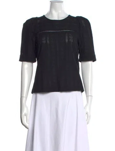 Pre-owned A.l.c Crew Neck Short Sleeve Top In Black