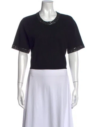Pre-owned A.l.c Crew Neck Short Sleeve Top In Black