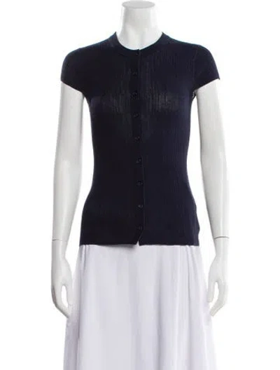 Pre-owned A.l.c Crew Neck Short Sleeve Top In Blue