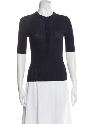 Pre-owned A.l.c Crew Neck Short Sleeve Top In Blue