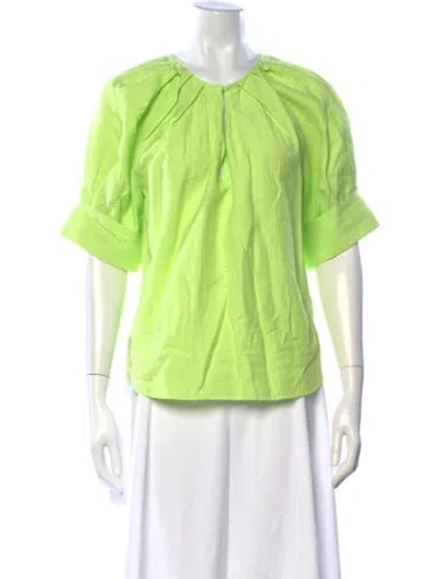 Pre-owned A.l.c Crew Neck Short Sleeve Top In Green