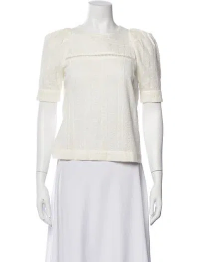 Pre-owned A.l.c Crew Neck Short Sleeve Top In Neutral