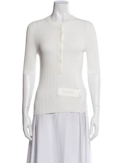 Pre-owned A.l.c Crew Neck Short Sleeve Top In Neutral