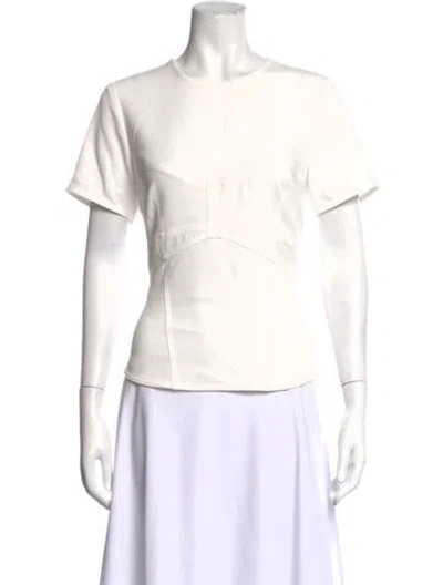 Pre-owned A.l.c Crew Neck Short Sleeve Top In Neutrals