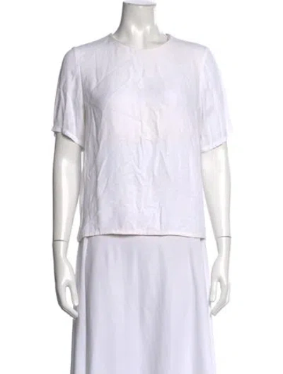 Pre-owned A.l.c Crew Neck Short Sleeve Top In Neutrals