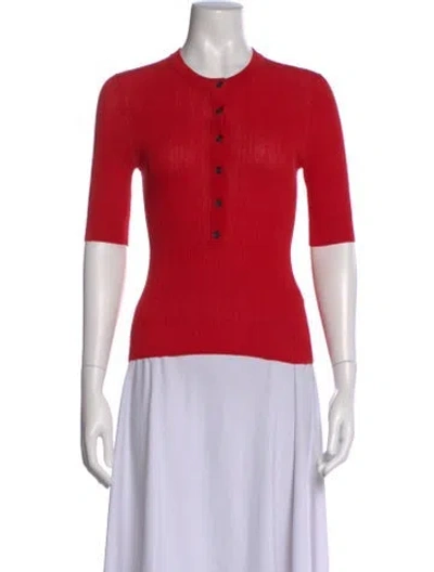 Pre-owned A.l.c Crew Neck Short Sleeve Top In Red