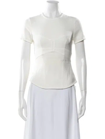 Pre-owned A.l.c Crew Neck Short Sleeve Top In White