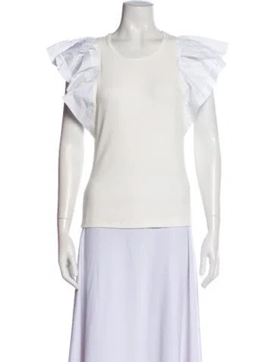 Pre-owned A.l.c Crew Neck Short Sleeve Top In White