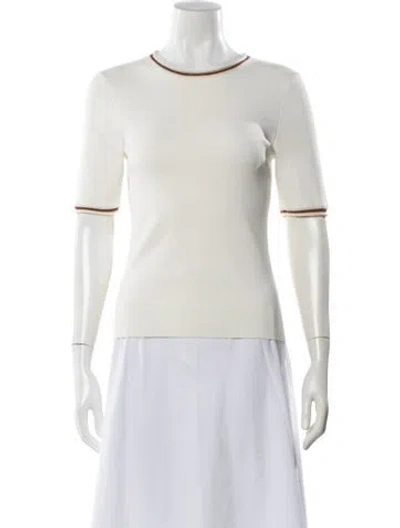 Pre-owned A.l.c Crew Neck Short Sleeve Top In White