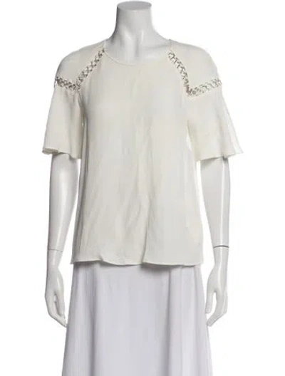 Pre-owned A.l.c Crew Neck Short Sleeve Top In White