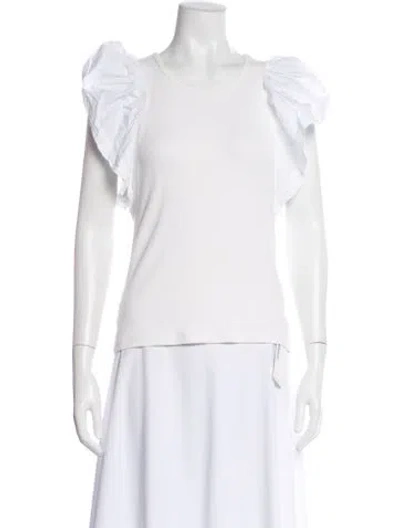 Pre-owned A.l.c Crew Neck Short Sleeve Top In White