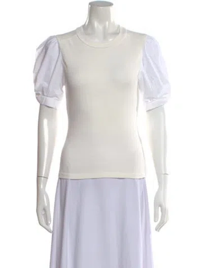 Pre-owned A.l.c Crew Neck Short Sleeve Top In White