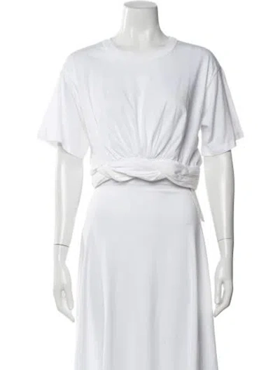 Pre-owned A.l.c Crew Neck Short Sleeve Top In White