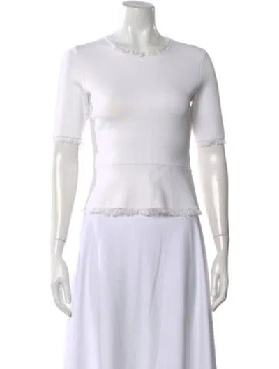 Pre-owned A.l.c Crew Neck Short Sleeve Top In White
