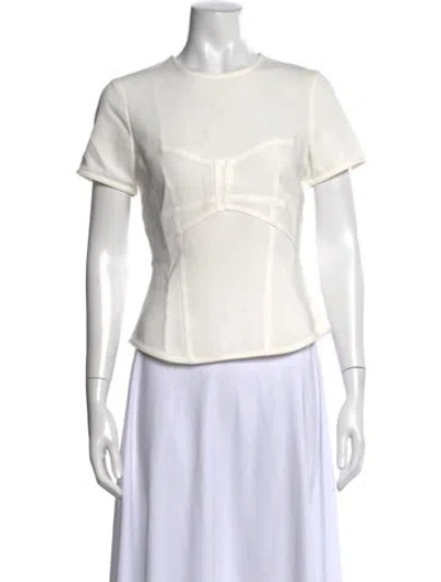 Pre-owned A.l.c Crew Neck Short Sleeve Top In White