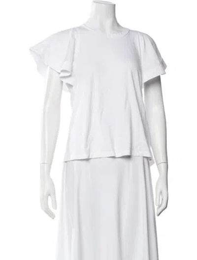 Pre-owned A.l.c Crew Neck Short Sleeve Top In White