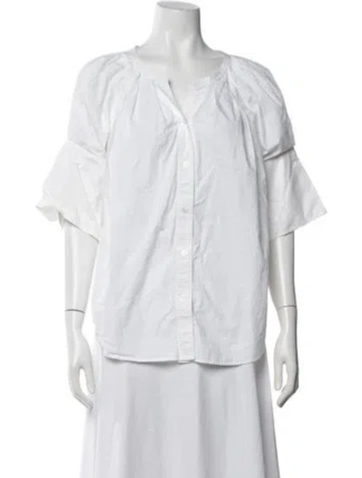 Pre-owned A.l.c Crew Neck Short Sleeve Top In White
