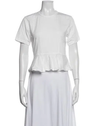 Pre-owned A.l.c Crew Neck Short Sleeve Top In White