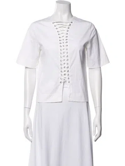 Pre-owned A.l.c Crew Neck Short Sleeve Top In White