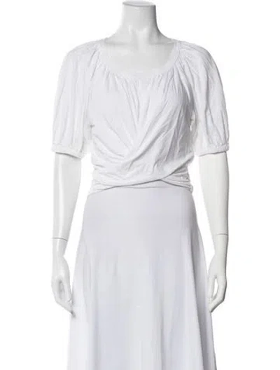 Pre-owned A.l.c Crew Neck Short Sleeve Top In White