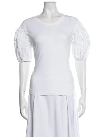 Pre-owned A.l.c Crew Neck Short Sleeve Top In White