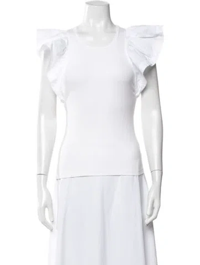 Pre-owned A.l.c Crew Neck Short Sleeve Top In White
