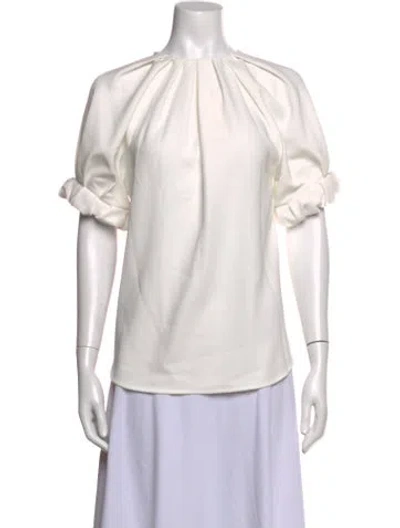 Pre-owned A.l.c Crew Neck Short Sleeve Top In White