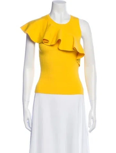 Pre-owned A.l.c Crew Neck Short Sleeve Top In Yellow