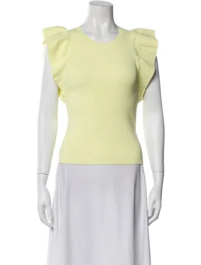 Pre-owned A.l.c Crew Neck Short Sleeve Top In Yellow