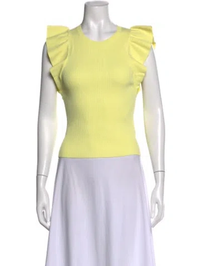 Pre-owned A.l.c Crew Neck Short Sleeve Top In Yellow