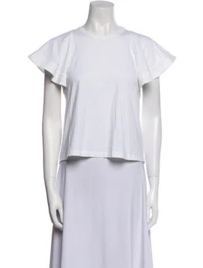 Pre-owned A.l.c Crew Neck Short Sleeve T-shirt In White