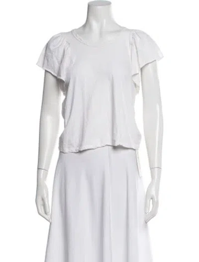 Pre-owned A.l.c Crew Neck Short Sleeve T-shirt In White