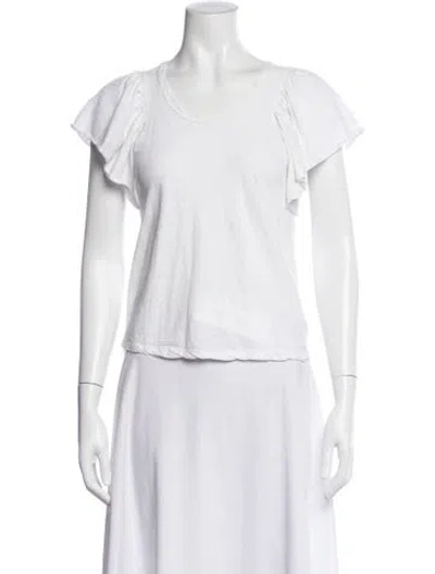 Pre-owned A.l.c Crew Neck Short Sleeve T-shirt In White