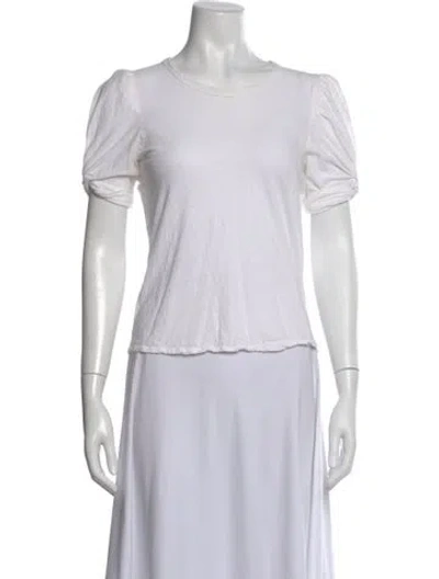 Pre-owned A.l.c Crew Neck Short Sleeve T-shirt In White