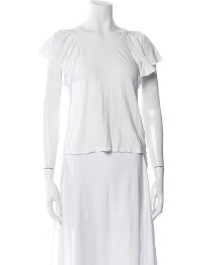 Pre-owned A.l.c Crew Neck Short Sleeve T-shirt In White