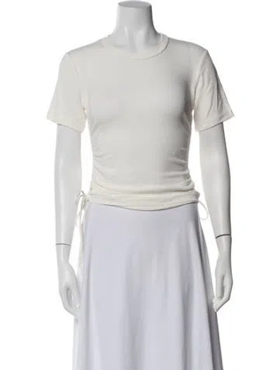 Pre-owned A.l.c Crew Neck Short Sleeve T-shirt In White
