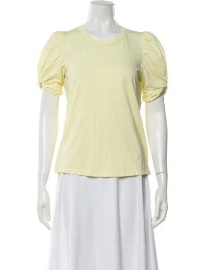 Pre-owned A.l.c Crew Neck Short Sleeve T-shirt In Yellow