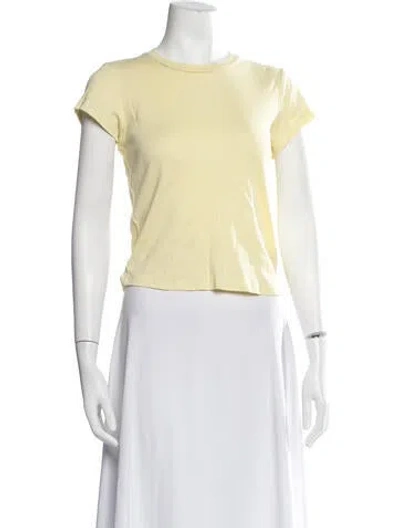 Pre-owned A.l.c Crew Neck Short Sleeve T-shirt In Yellow