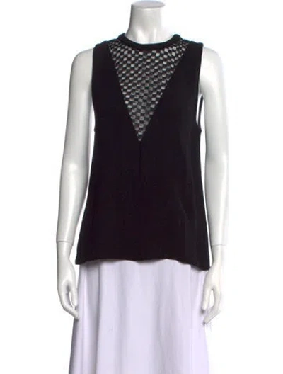 Pre-owned A.l.c Crew Neck Sleeveless Blouse In Black