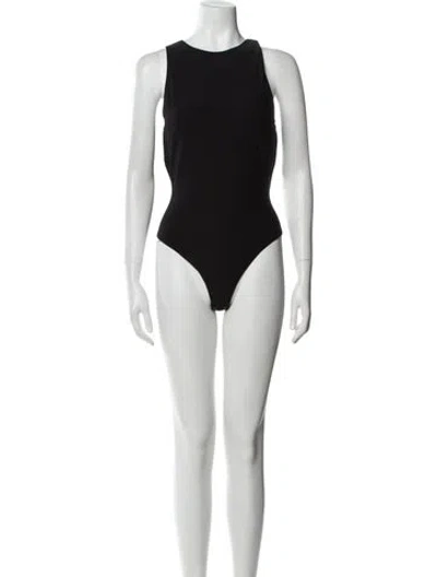 Pre-owned A.l.c Crew Neck Sleeveless Bodysuit In Black