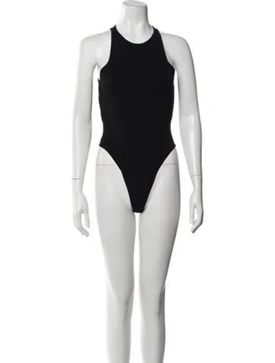 Pre-owned A.l.c Crew Neck Sleeveless Bodysuit In Black