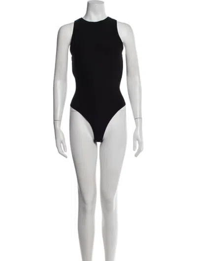 Pre-owned A.l.c Crew Neck Sleeveless Bodysuit In Black