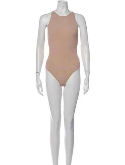 Pre-owned A.l.c Crew Neck Sleeveless Bodysuit In Neutral