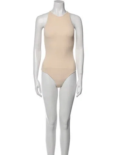 Pre-owned A.l.c Crew Neck Sleeveless Bodysuit In Neutral