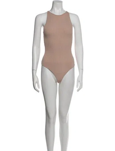 Pre-owned A.l.c Crew Neck Sleeveless Bodysuit In Neutral
