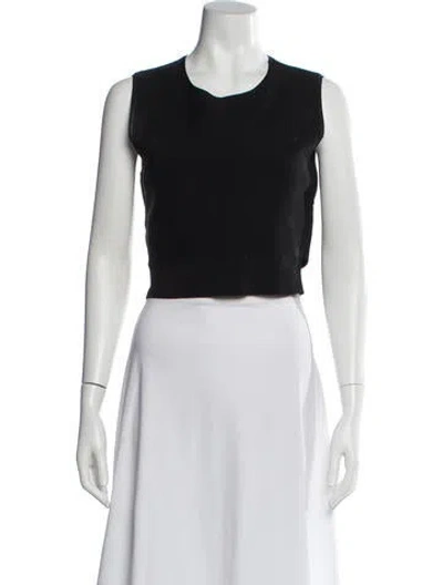 Pre-owned A.l.c Crew Neck Sleeveless Crop Top In Black