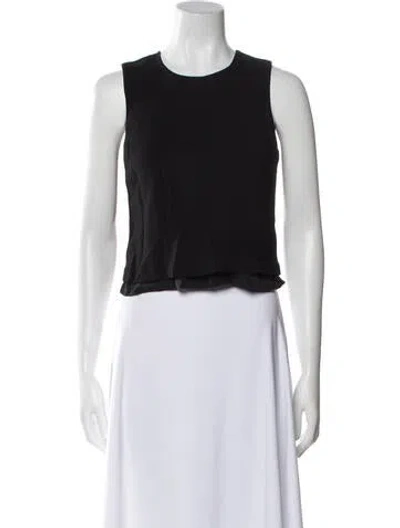 Pre-owned A.l.c Crew Neck Sleeveless Crop Top In Black