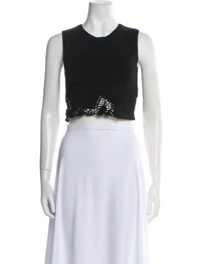 Pre-owned A.l.c Crew Neck Sleeveless Crop Top In Black