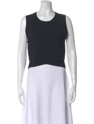 Pre-owned A.l.c Crew Neck Sleeveless Crop Top In Black